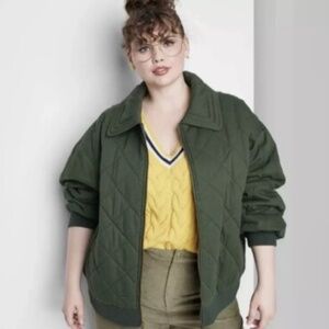 Wild Fable Olive Quilted Jacket
